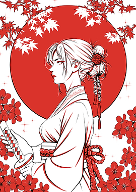 Samurai Woman with Sword