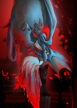 Bat-winged Woman in Red