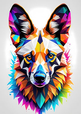 Geometric Dog Portrait
