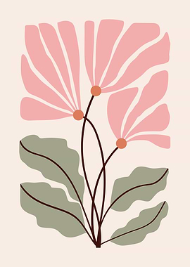Pink Floral Illustration