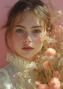 Portrait of a Young Woman with Flowers