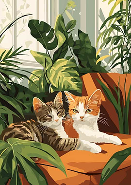 Two Cats in a Sunlit Room