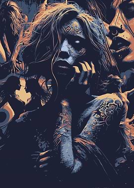 Tattooed Woman Portrait