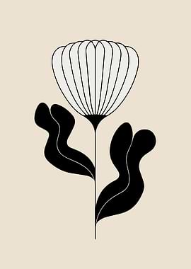 Minimalist Scandinavian Flower Illustration