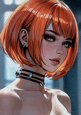 Anime Girl with Orange Hair