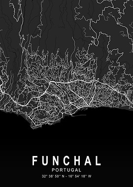 Funchal Dark City Map