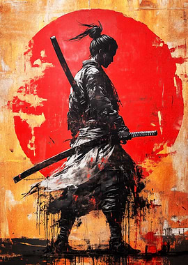 Silhouette Warrior Graffiti Artwork