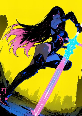 Anime Warrior with Sword