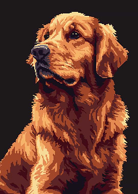 Golden Retriever Pixel Art