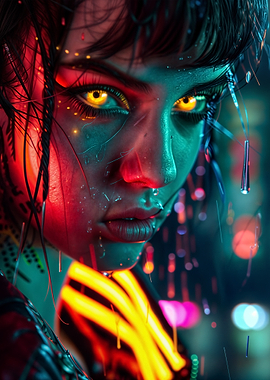 Cyberpunk Woman Portrait