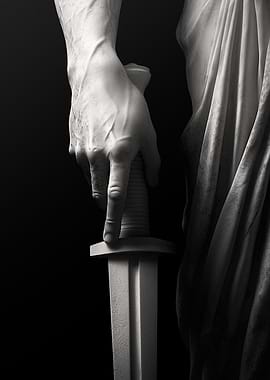 Marble Hand Holding Sword