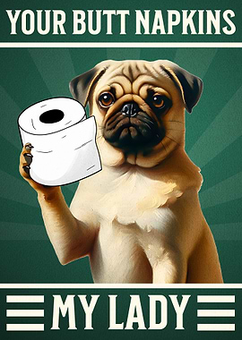 Funny Pug Bathroom Joke