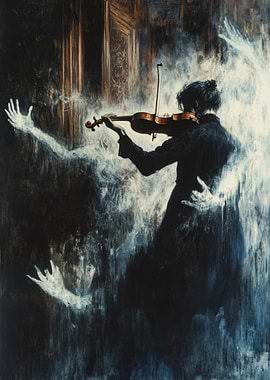 Violinist in Mist