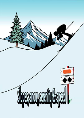 Skiing Mountain Scene