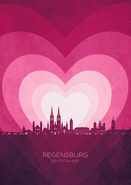 Regensburg Cityscape Heart