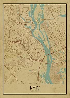 Vintage Kyiv City Map