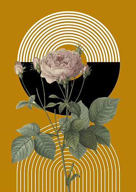 Rose with Geometric Shapes