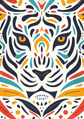 Tiger Face Abstract Art