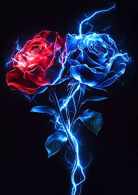 Red and Blue Roses