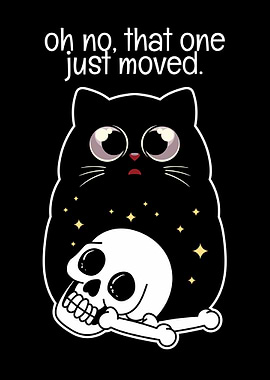 Worried Cat & Moving Skull