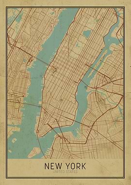 Vintage New York City Map