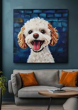 Smiling Poodle Painting