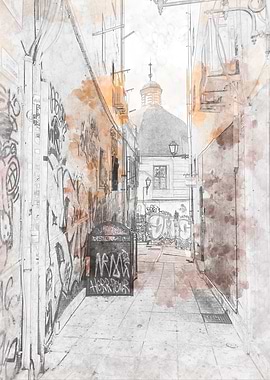 Graffiti Alleyway Cagliari, Italy