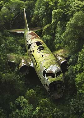 Airplane Wreck in Jungle