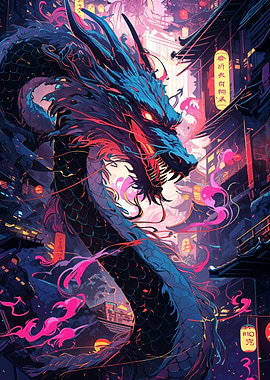 Dragon in Asian City