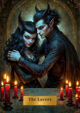 The Lovers - Fantasy Couple Tarot