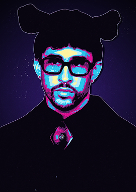 Bad Bunny Pop Art Portrait