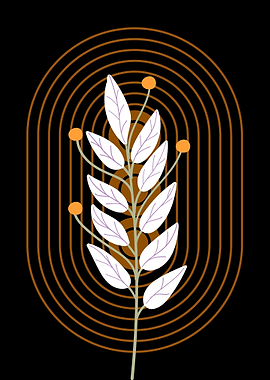 White Branch with Orange Berries