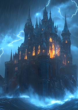 Dark Castle in Storm