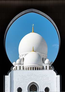 Mosque Domes Through Arch