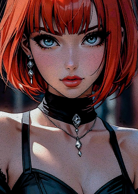 Anime Girl with Red Hair