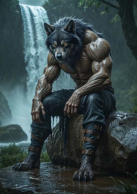 Wolf Anthro Furry Artwork 'Tough Day'