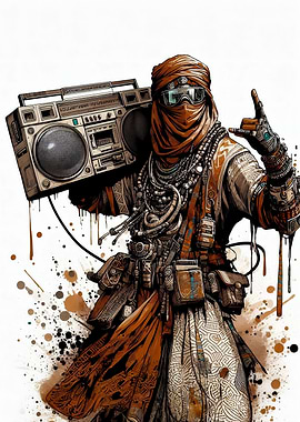 Desert DJ with Boombox