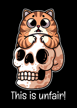 Surprised Cat & Skull
