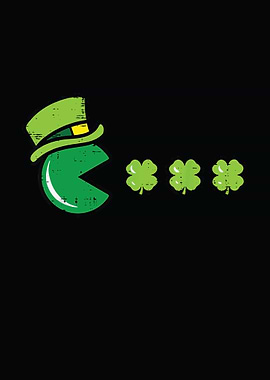 St Patricks Day Eating Shamrock Retro Gamer