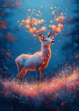 Magical Deer in Forest