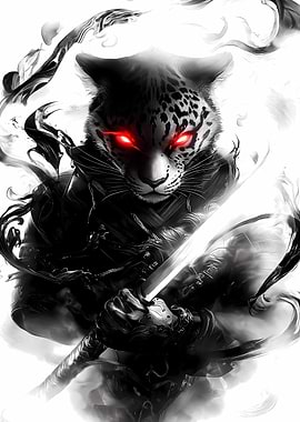 Leopard Samurai Warrior Animal