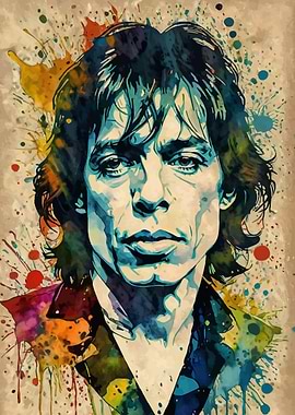 Michael Philip Jagger Watercolor Portrait