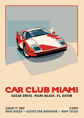Car Club Miami Poster