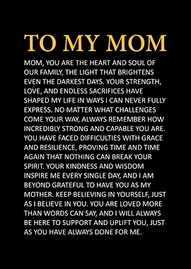 To My Mom - Appreciation Quote