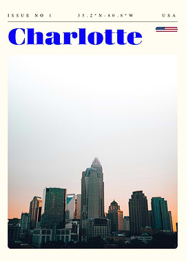 Charlotte North Carolina Travel Art Poster