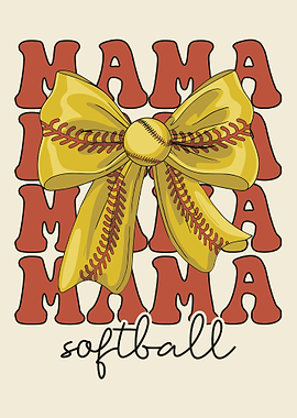Mama Softball Bow