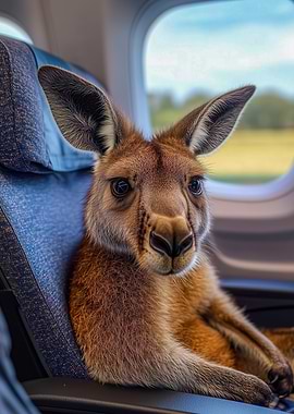 Kangaroo on a Plane
