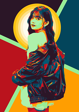 Pop Art Woman in Jacket