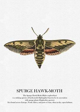 Spurge Hawk-Moth Illustration