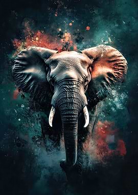 Elephant in Abstract Art